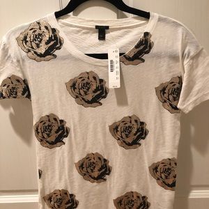 J Crew metallic roses t-shirt